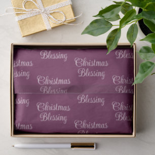 Christmas Blessing   Deep Plum-Burgundy Holiday  Tissue Paper