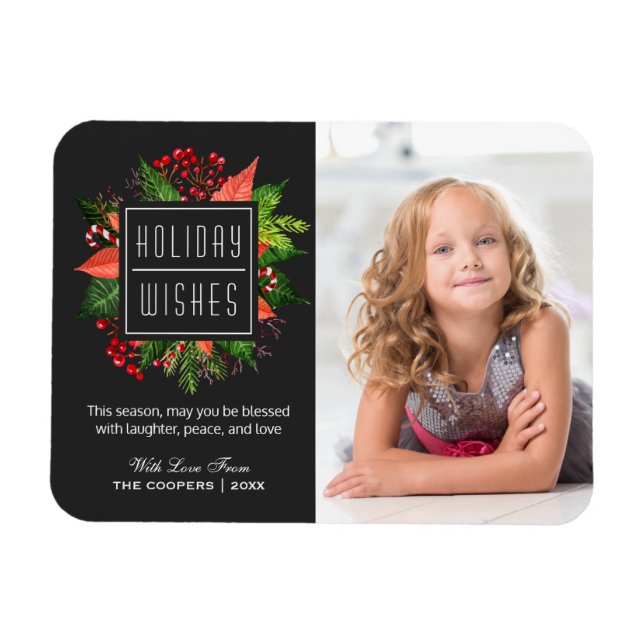 Christmas Blessing Happy Holiday Family Kids Photo Magnet (Horizontal)