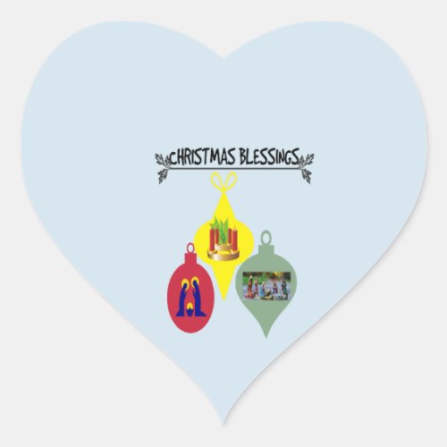 Christmas Blessing Heart Sticker