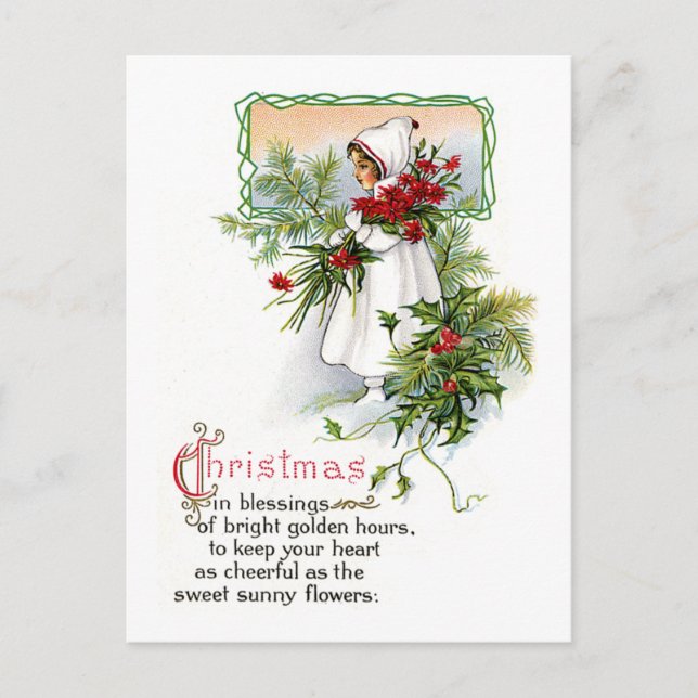 Christmas Blessing Holiday Postcard (Front)