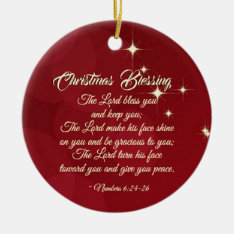 Christmas Blessing Lord Bless You Numbers 6:24-26 Ceramic Ornament at Zazzle