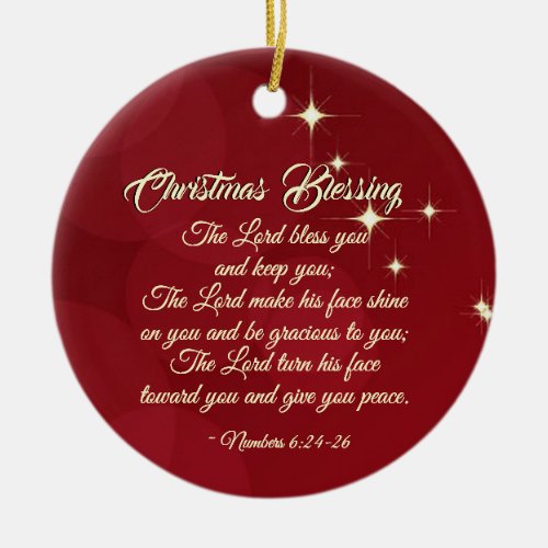 Christmas Blessing Lord Bless You Numbers 624_26 Ceramic Ornament