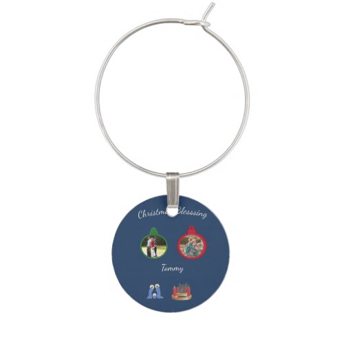 Christmas Blessing Nativity Name Ornament Wine Charm