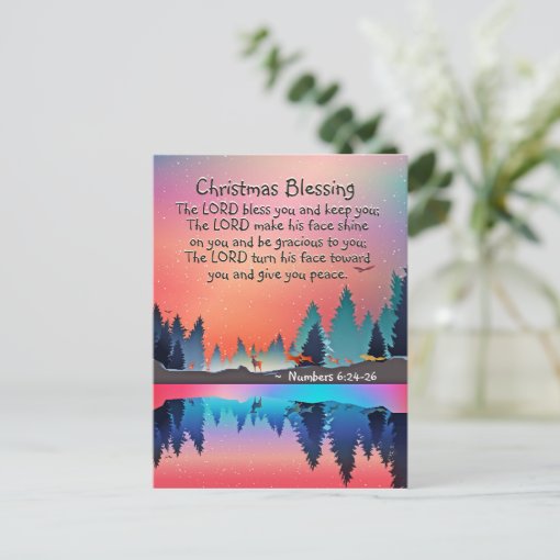 Christmas Blessing Numbers 6 24 26 Lord Bless You Postcard Zazzle