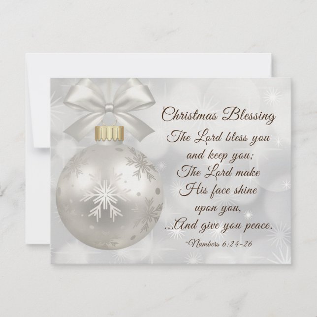 Christmas Blessing The Lord Bless You Bible Flat Card (Front)