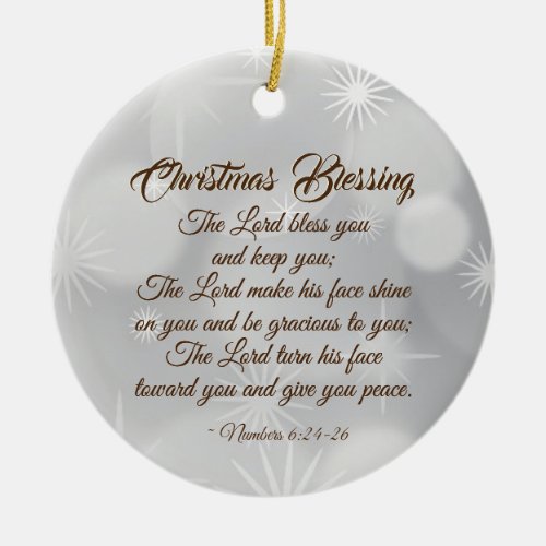 Christmas Blessing The Lord Bless You Numbers 6 24 Ceramic Ornament