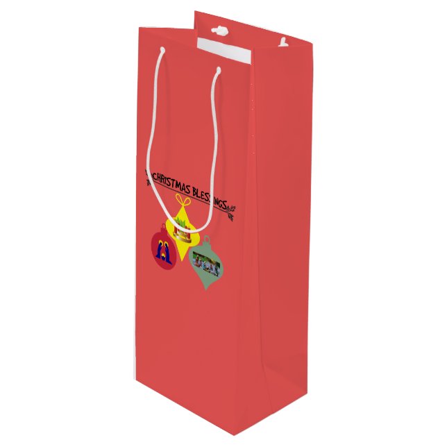 Christmas Blessing  Wine Gift Bag (Front Angled)