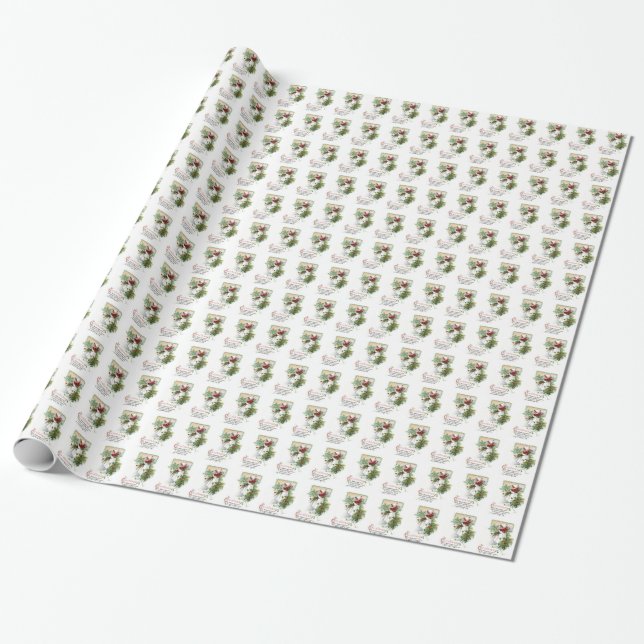 Christmas Blessing Wrapping Paper (Unrolled)