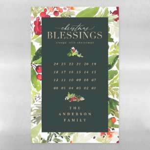 Christmas blessings advent calendar gold magnetic dry erase sheet