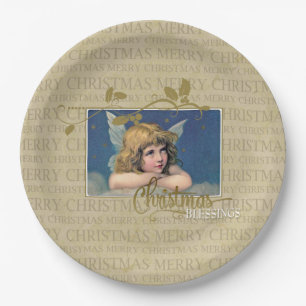 Christmas Blessings Angel Paper Plates