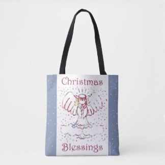 Christmas Blessings Angel Tote Bag