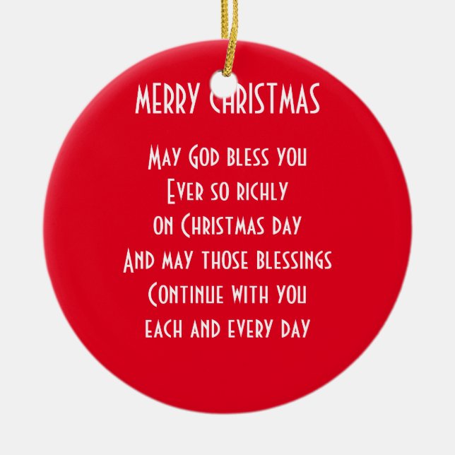 CHRISTMAS BLESSINGS CERAMIC ORNAMENT (Front)
