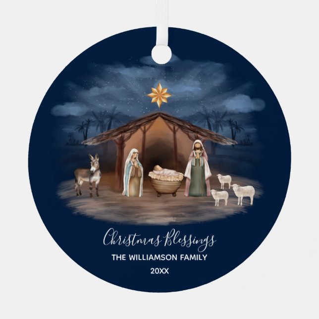 Christmas Blessings Christian Ceramic Ornament (Front)