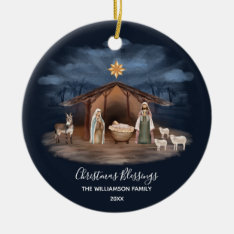 Christmas Blessings Christian Ceramic Ornament at Zazzle