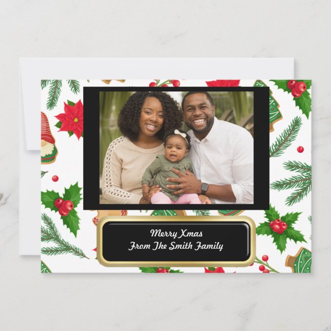 Christmas Blessings Christian Personalized Card (Front)