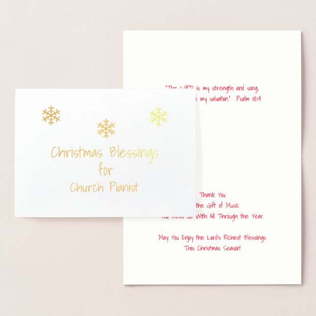 Christmas Blessings Church Pianist Foil Card (Display)