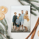 Christmas Blessings Elegant Holiday Photo Card<br><div class="desc">This elegant yet modern holiday photo card features white calligraphy script over a full-bleed single, horizontal photo. The greeting on the front says "Christmas Blessings". This design accommodates a single, horizontal photo on the front of the card. On the reverse side you will find a simple grey and white diagonal...</div>