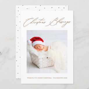 Christmas Blessings Festive Dots Holiday Card