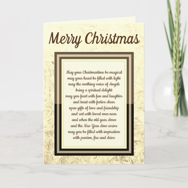 Christmas Blessings Gold frost design Card (Front)