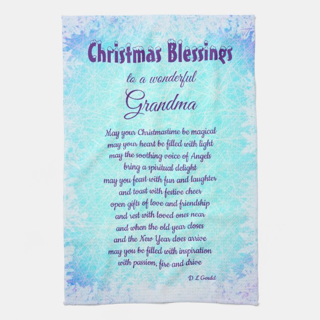 Christmas Blessings Grandma Kitchen Towels (Vertical)