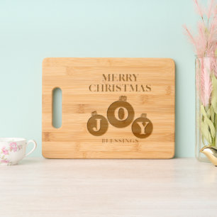 Christmas Blessings Joy Ornaments Engraved Cutting Board