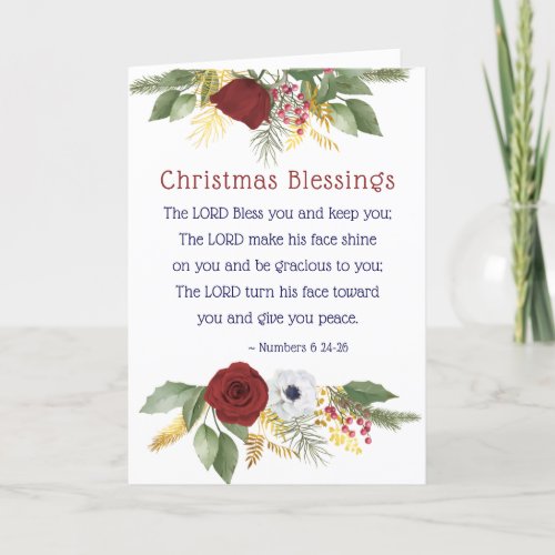 Christmas Blessings Lord Bless You Bible Verse  Holiday Card