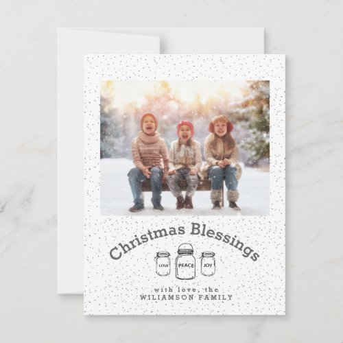 Christmas Blessings Mason Jar Photo Holiday Card