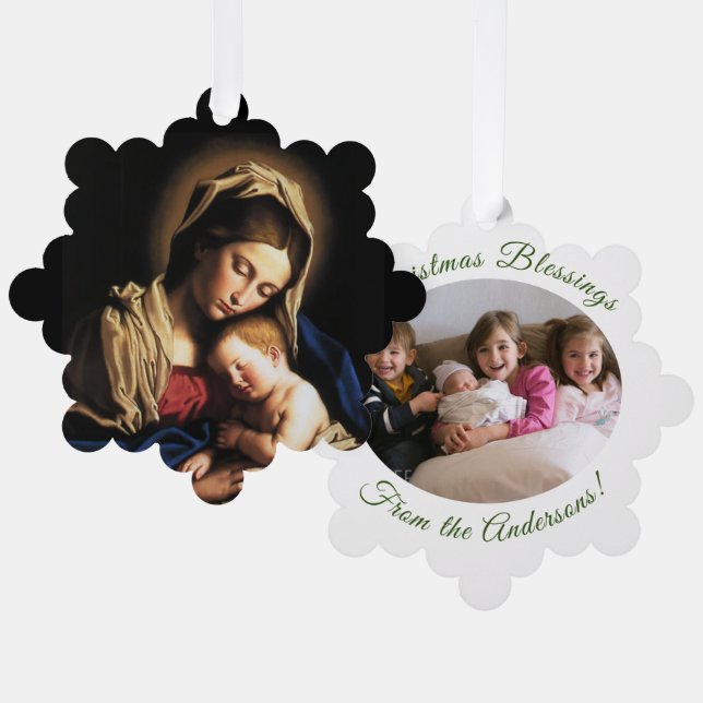 Christmas Blessings Ornament Card (Front/Back)