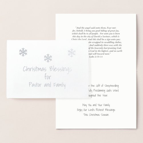 Christmas Blessings PastorFamily Foil Card