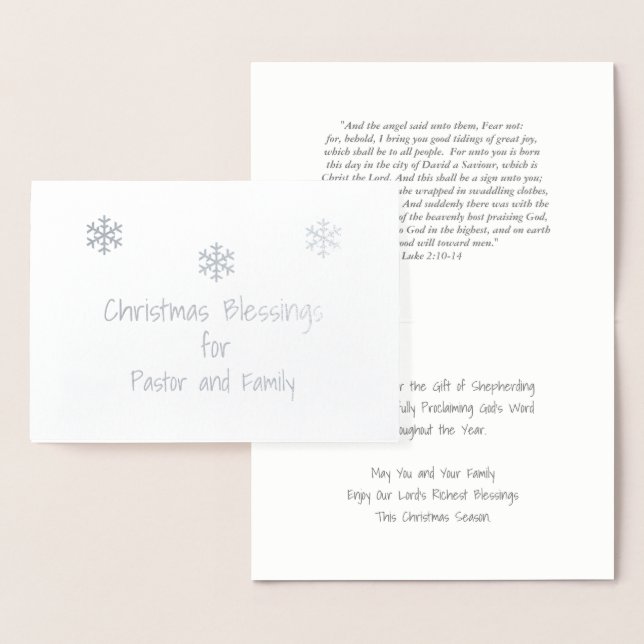 Christmas Blessings Pastor/Family Foil Card (Display)