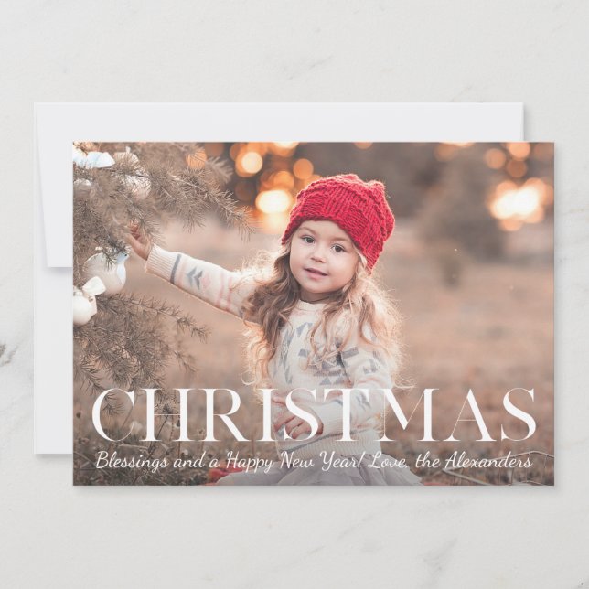 Christmas Blessings Photo Christmas Holiday Card (Front)