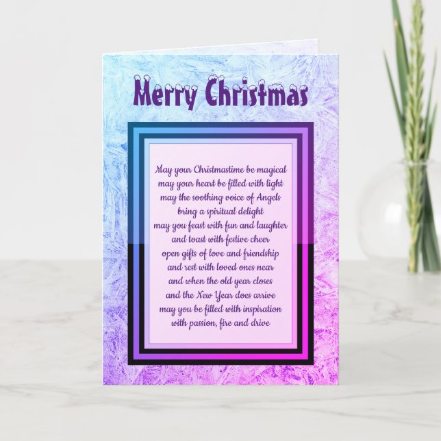 Christmas Blessings purple frost design Card (Front)