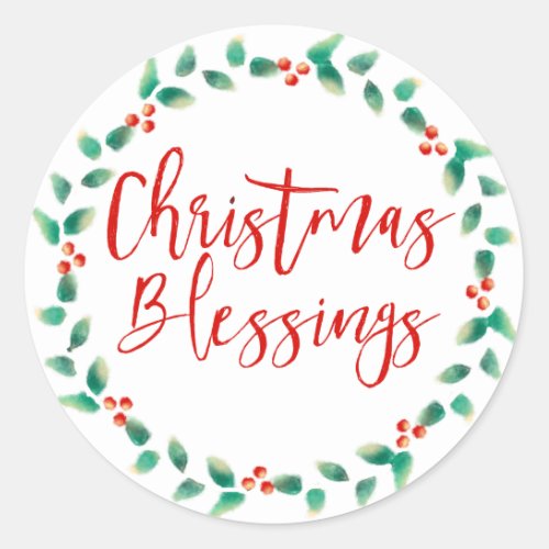 Christmas Blessings Red and Green Envelope Seals
