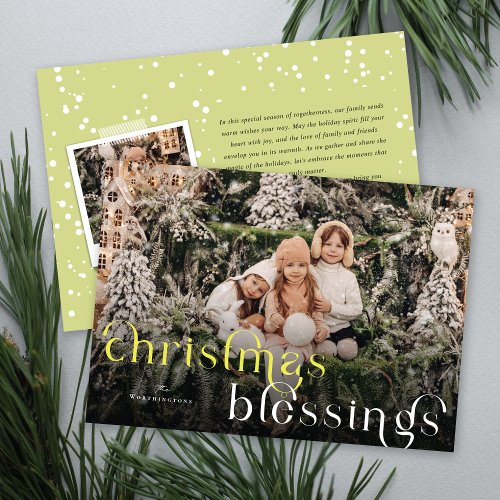Christmas Blessings Religious Christmas Photo Holiday Card