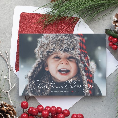 Christmas Blessings Religious Holiday Photo Cards