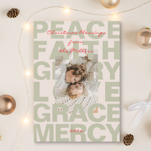 Christmas blessings religious photo Holiday Card