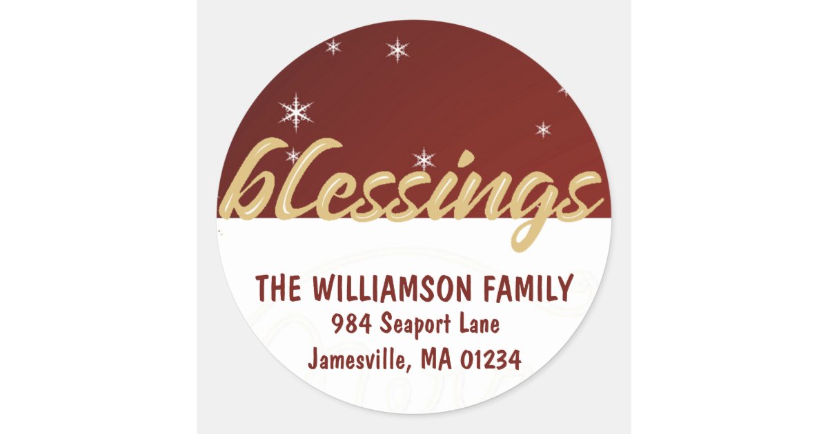 Christmas Blessings Round Return Address Labels | Zazzle.com