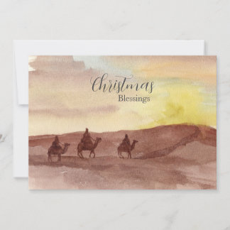 Christmas Blessings Three Wise Men Camels Desert Holiday Card