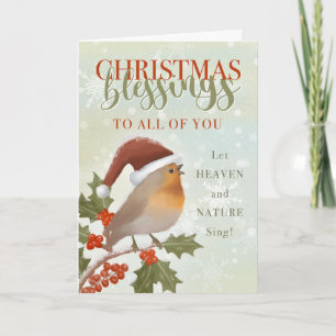 Christmas Blessings To All Heaven and Nature Sing Card