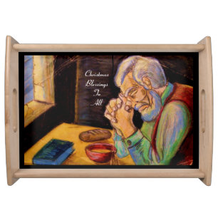 CHRISTMAS BLESSINGS TO ALL SERVING TRAY