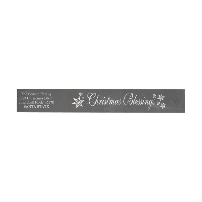 Christmas Blessings Wrap Around Address Label (Individual)