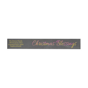 Christmas Blessings Wrap Around Address Label