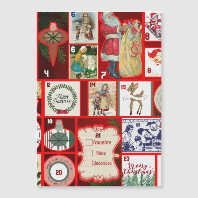 Christmas Block Advent Illustration Square Art (Front)