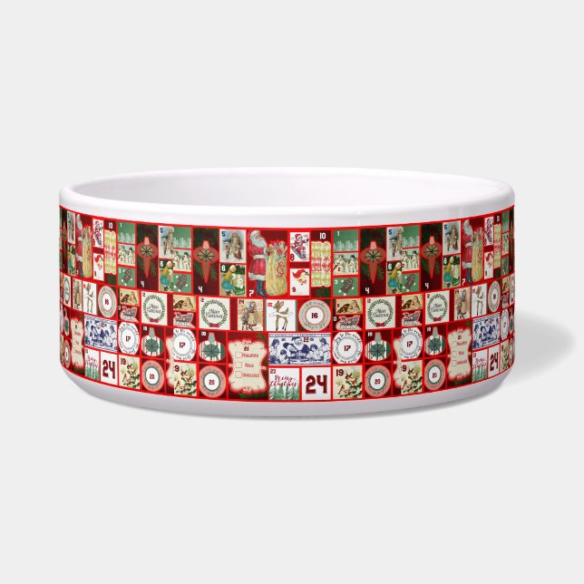 Christmas Block Advent Illustration Square Art Bowl (Front)