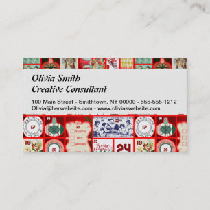 Christmas Block Advent Illustration Square Art Business Card