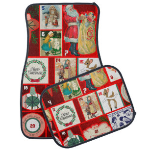 Christmas Block Advent Illustration Square Art Car Floor Mat