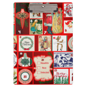 Christmas Block Advent Illustration Square Art Clipboard