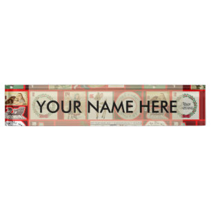 Christmas Block Advent Illustration Square Art Desk Name Plate