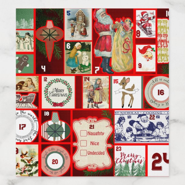 Christmas Block Advent Illustration Square Art Envelope Liner (Design)