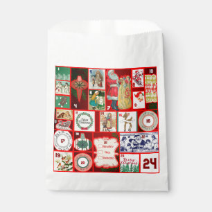 Christmas Block Advent Illustration Square Art Favor Bag